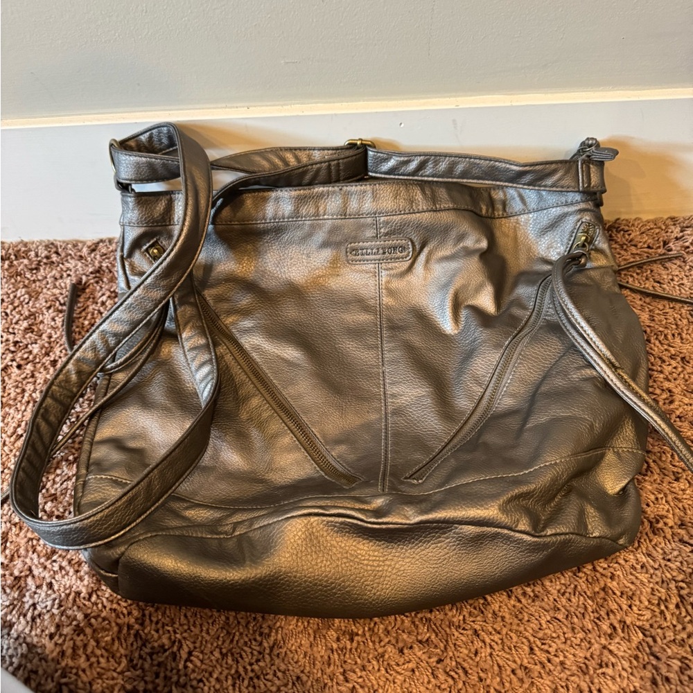 Billabong Metallic Gray Leather Women's Bag